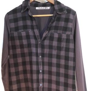 Michael Stars | Gray Plaid Flannel Button Shirt OS